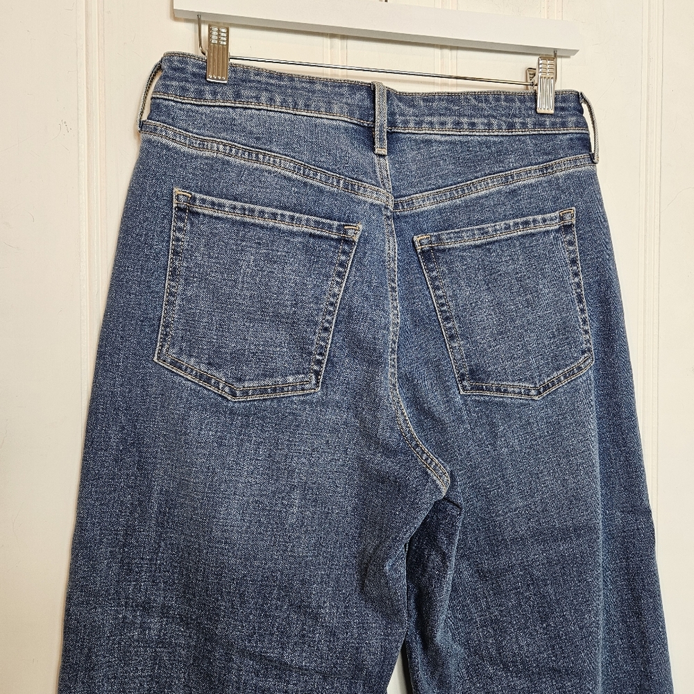 Old Navy Extra High Rise Wide Leg Crop Jeans Blue Denim Ski-Hi Womens Size 6P - Picture 8 of 12
